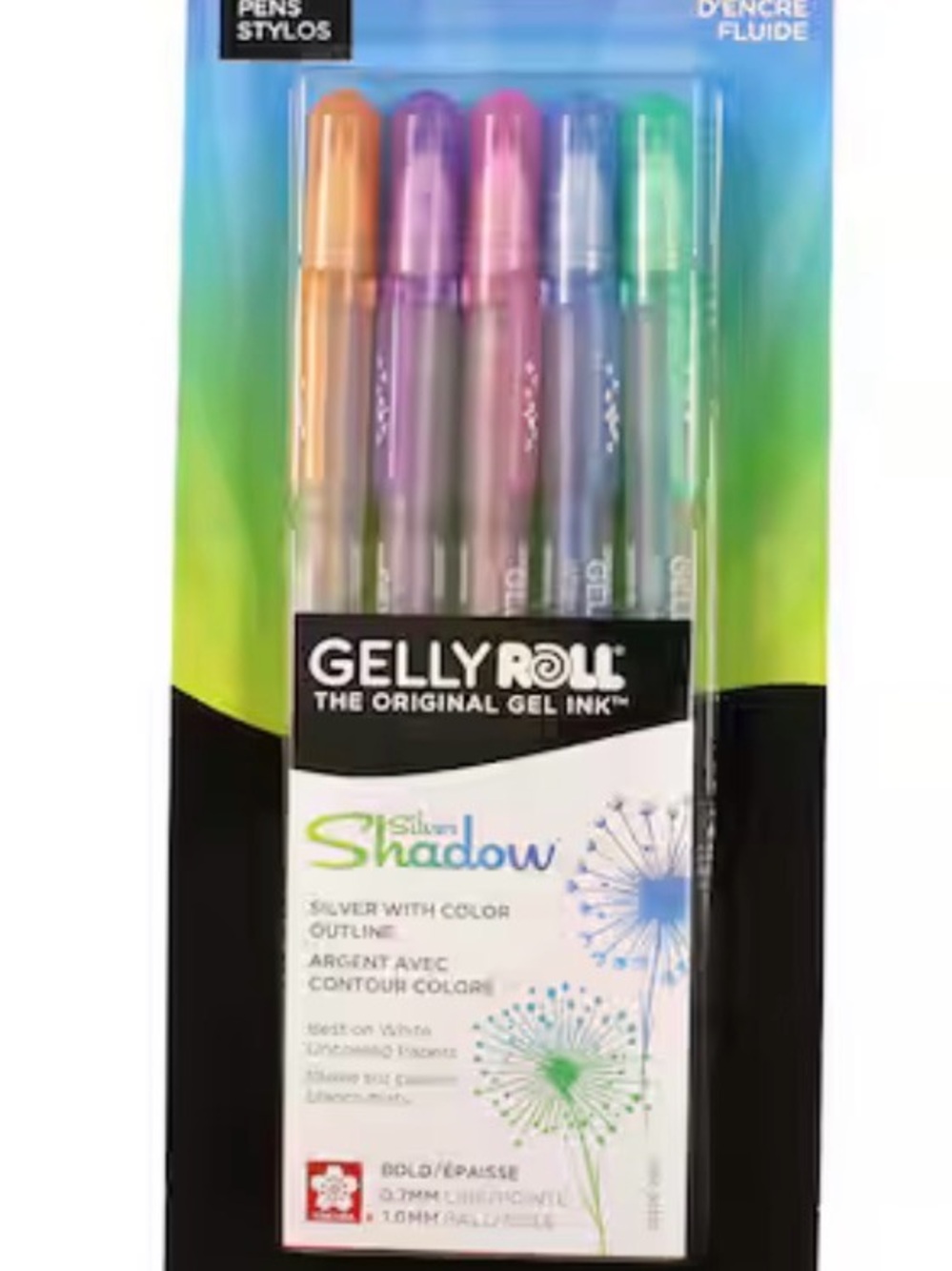 Silver Shadow Gel Pens - Assorted Colors